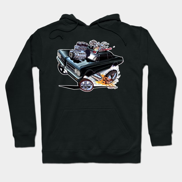 GOATINATOR 1964 GTO black Hoodie by vincecrain